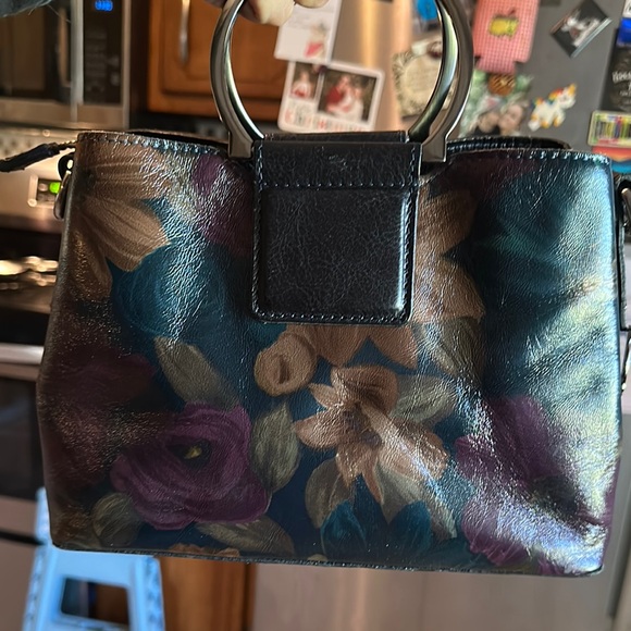 Patricia Nash Floral Leather Handbag with Removable Strap - Picture 7 of 13